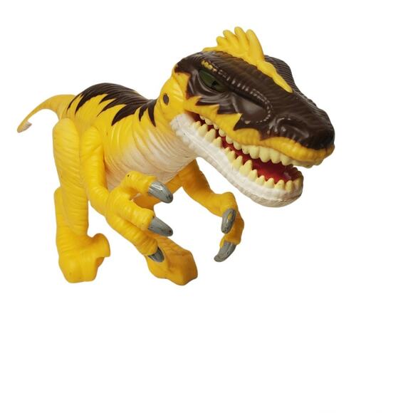 Hasbro Jurassic World JW 7" RAPTOR Electronic Lights & Sounds Yellow Dinosaur - Picture 5 of 9
